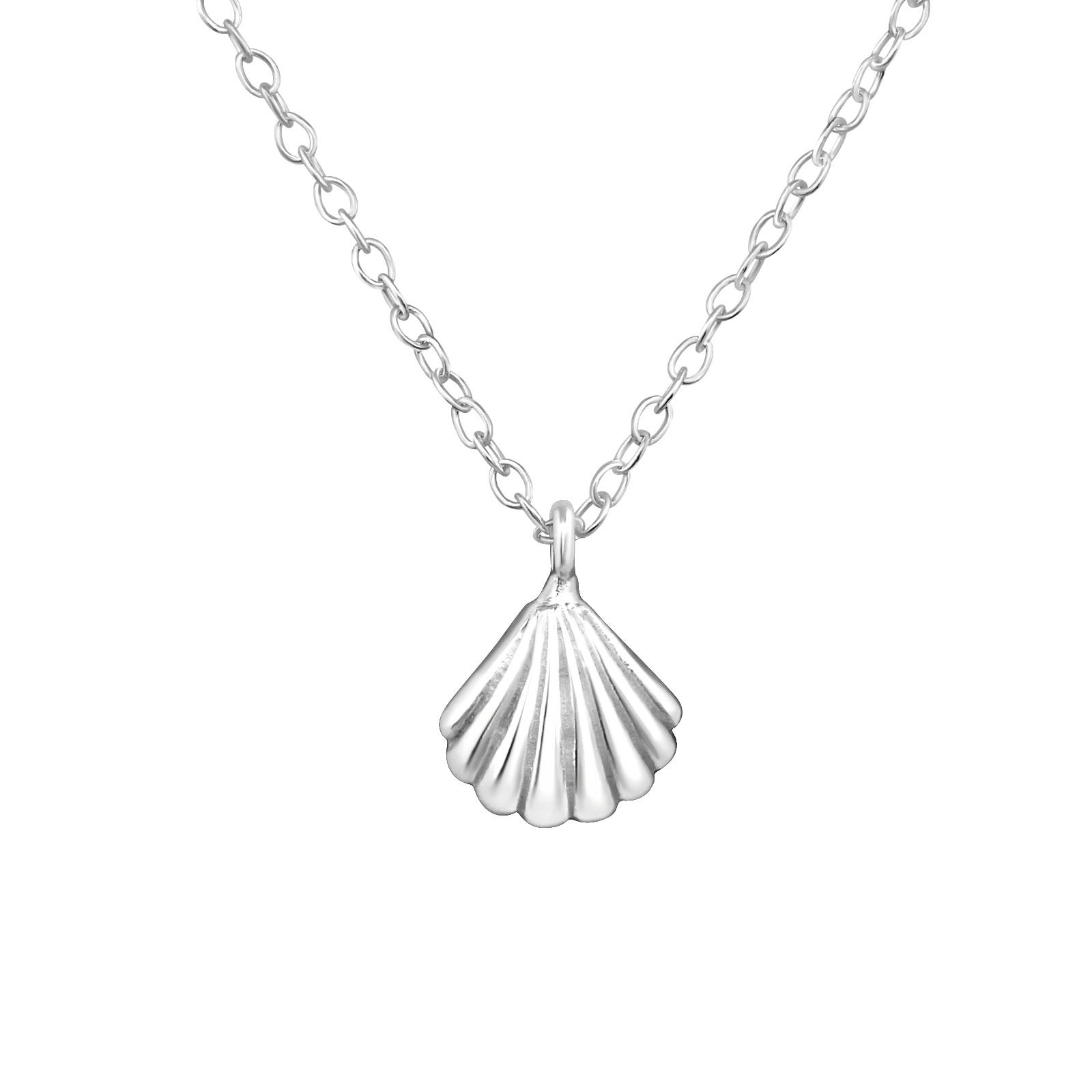 Silver seashell store necklace